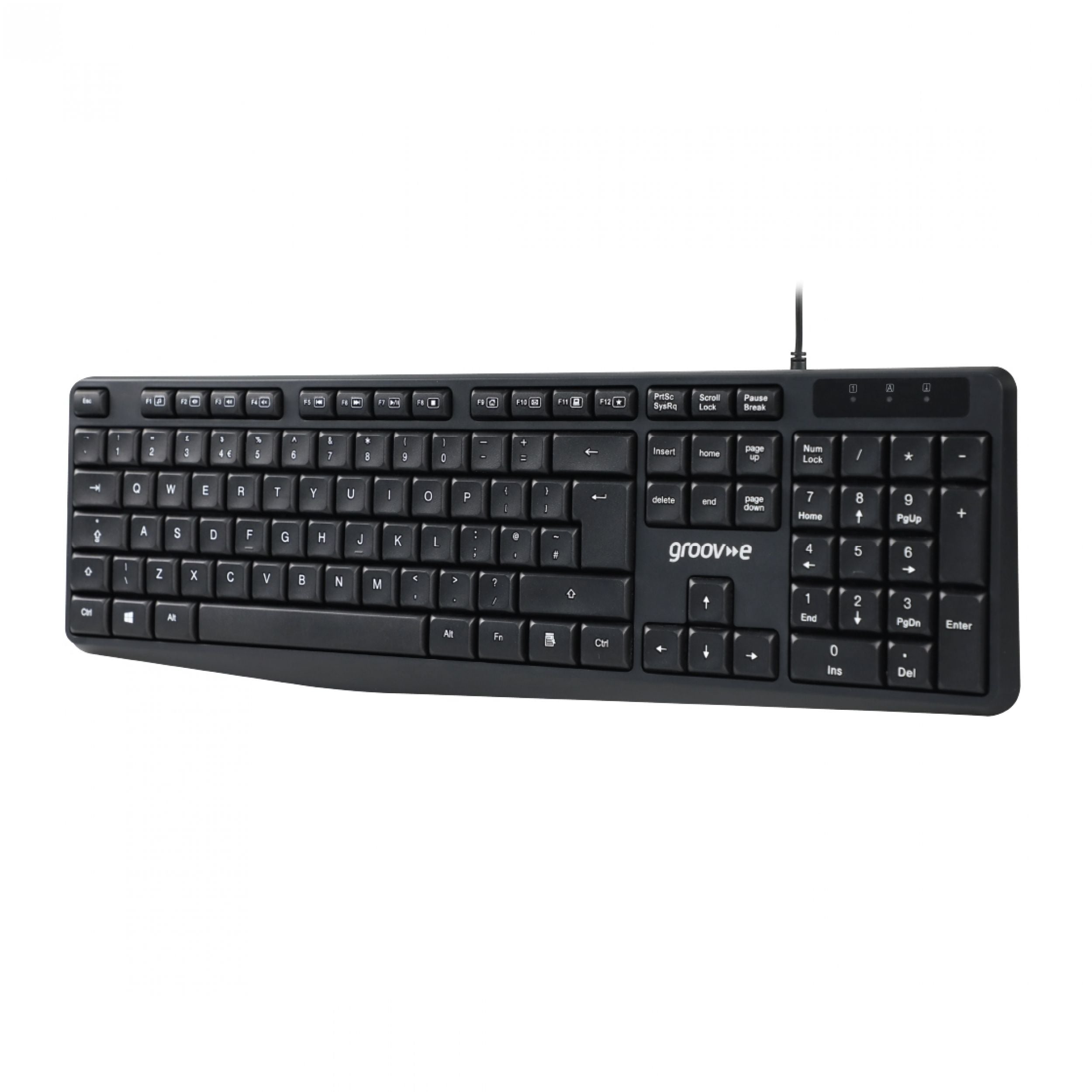 Groov-e Wired Keyboard Black - official product image