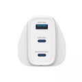Groov-e 65W 3-Port GaN Wall Charger White - official product image