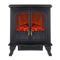 Warmlite Wingham WL46019 black double door electric stove fire - front view