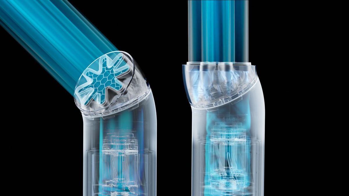Dyson HushJet Mini Cool Portable Fan - Carnelian/Sky - nozzle positions