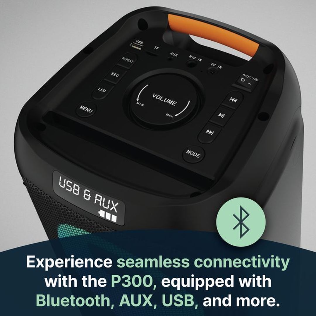 Majority P300 Bluetooth Megasound Party Speaker - Black Majority Speaker Euronics Ireland