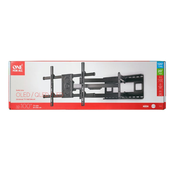 One For All Full-Motion Wall Mount – 32-100", 30° Tilt & 120° Turn