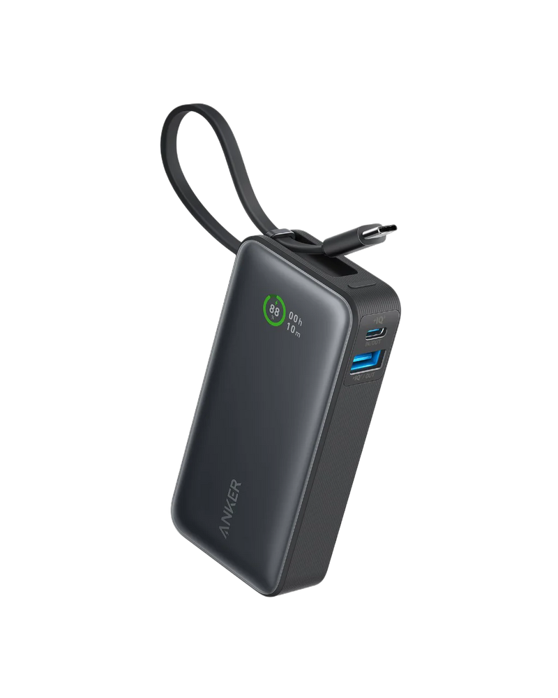 Anker Nano Power Bank 30W Built-In USB-C Cable Black | A1259H11