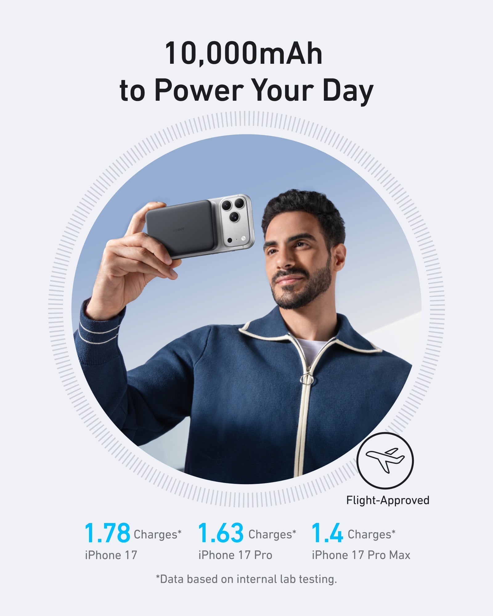 Anker MagGo 10K Magnetic Wireless Power Bank, White - official product image