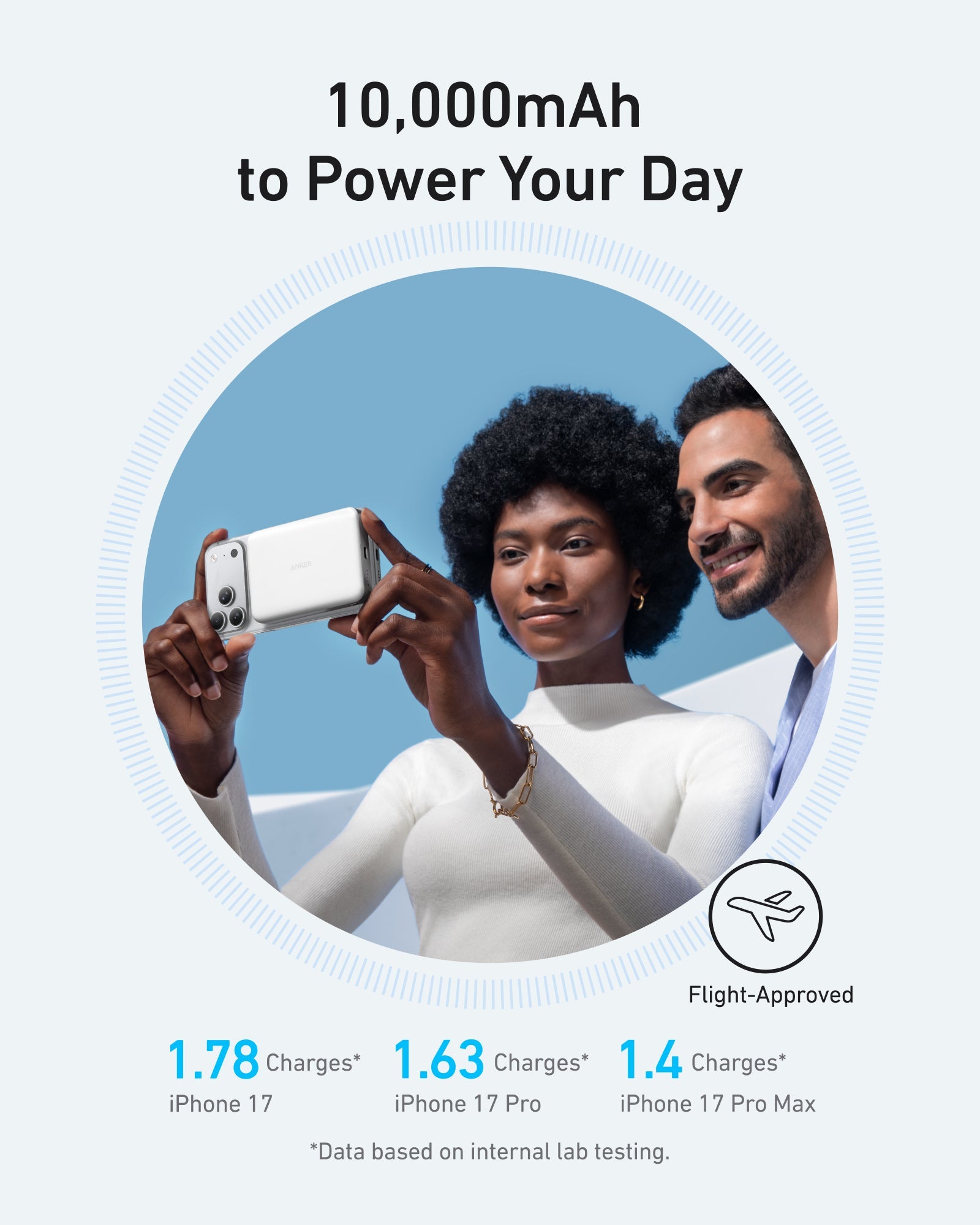 Anker MagGo 10K Magnetic Wireless Power Bank, White - official product image