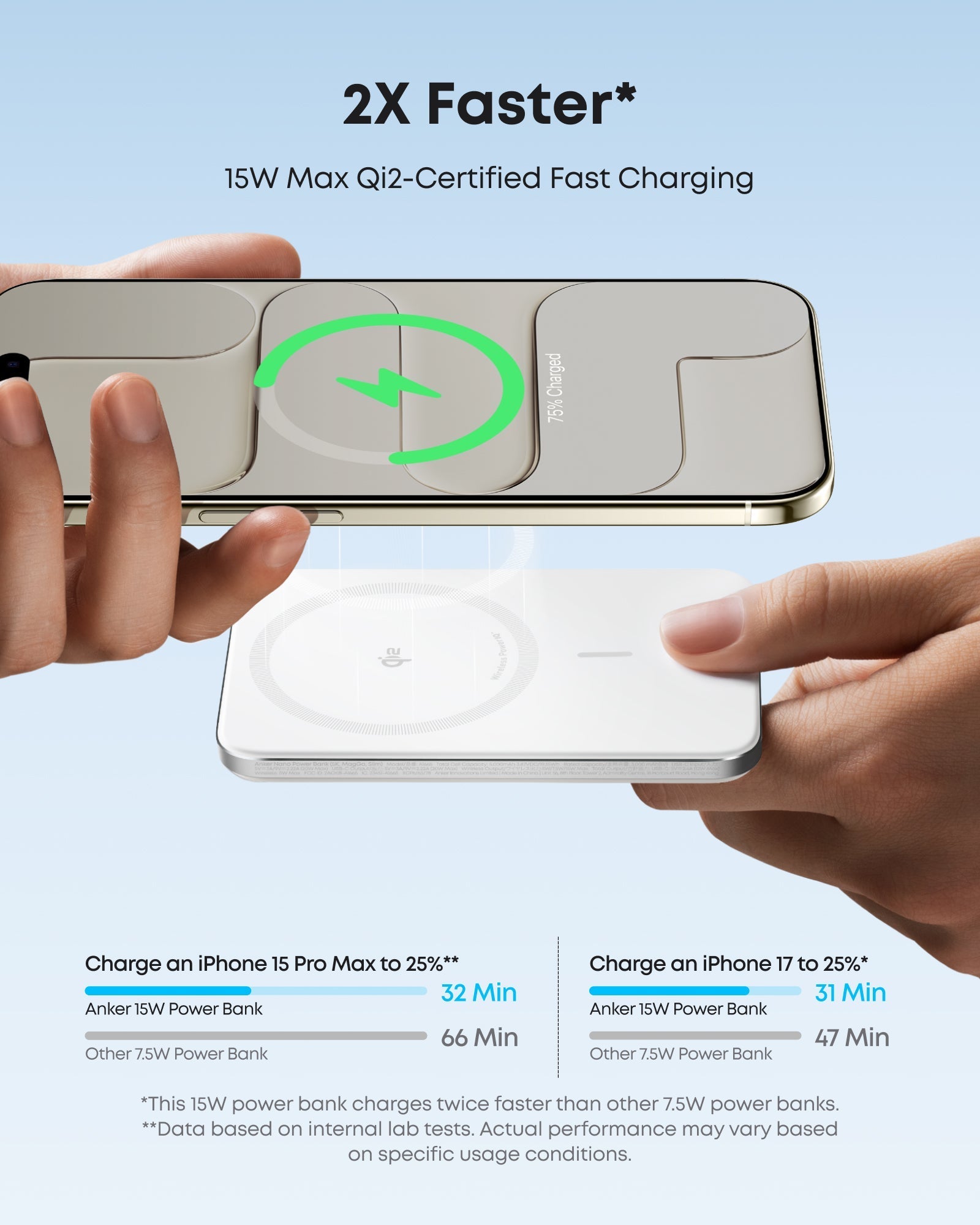 Anker Nano 5K Slim Magnetic Power Bank, Black - official product image
