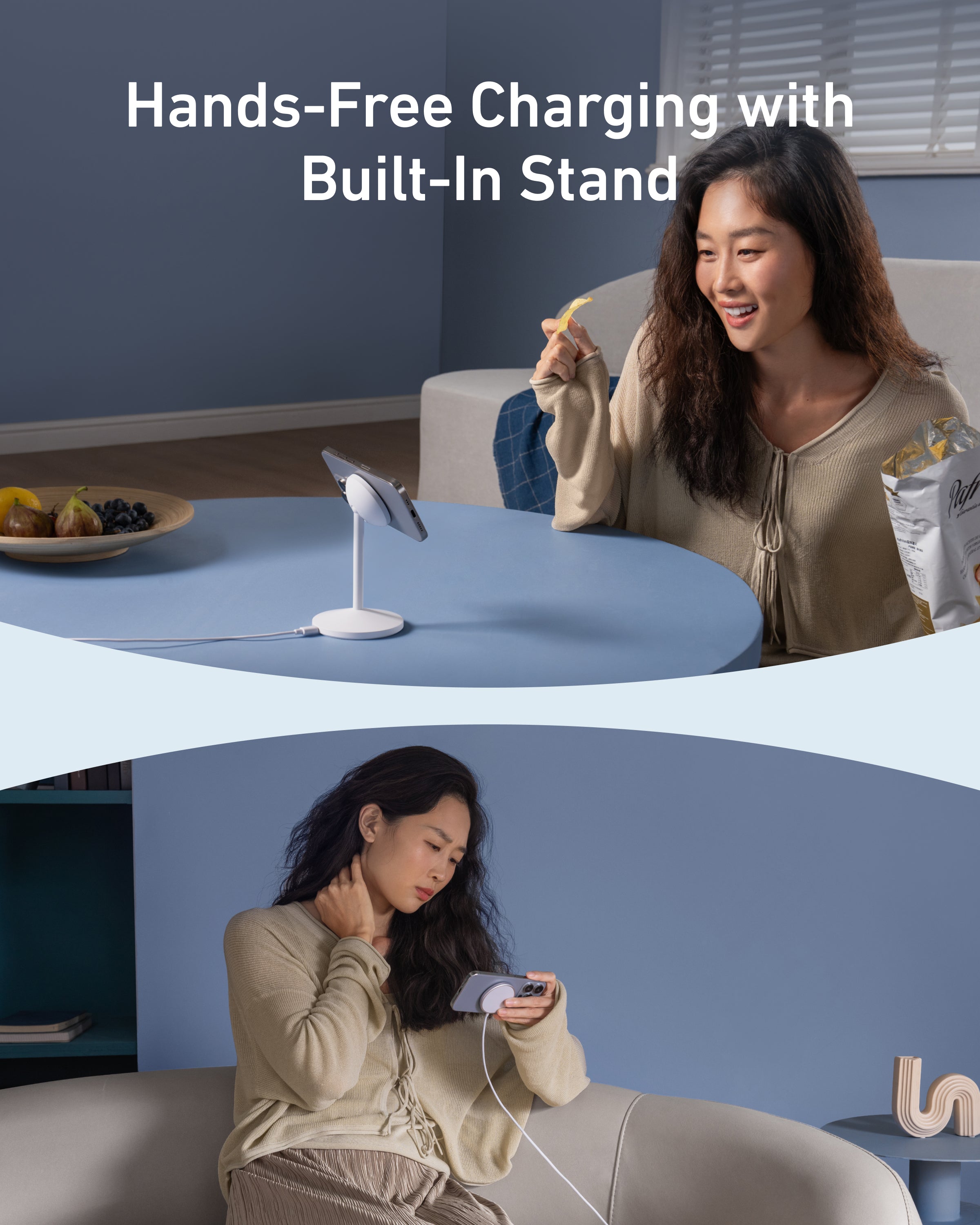 Anker MagGo Wireless Charging Stand, White - official product image
