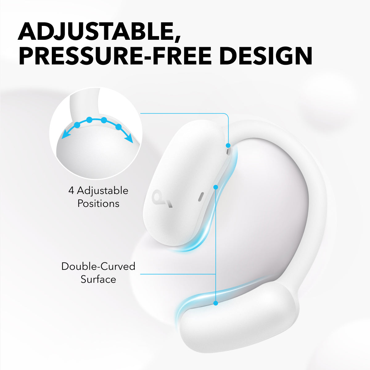 soundcore AeroFit 2 Open-Ear Earbuds, White - official product image