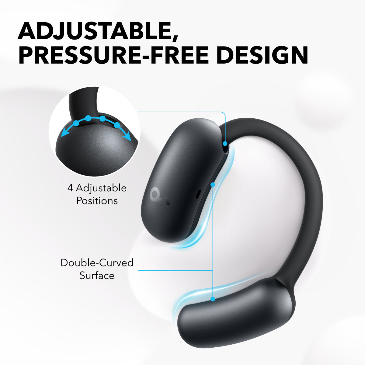 soundcore AeroFit 2 Open-Ear Earbuds, Black - official product image