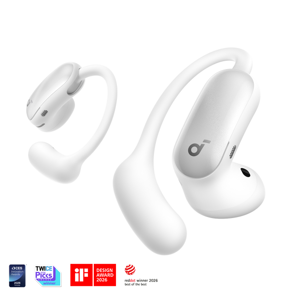 soundcore AeroFit 2 Pro Open-Ear ANC Earbuds, White - official product image