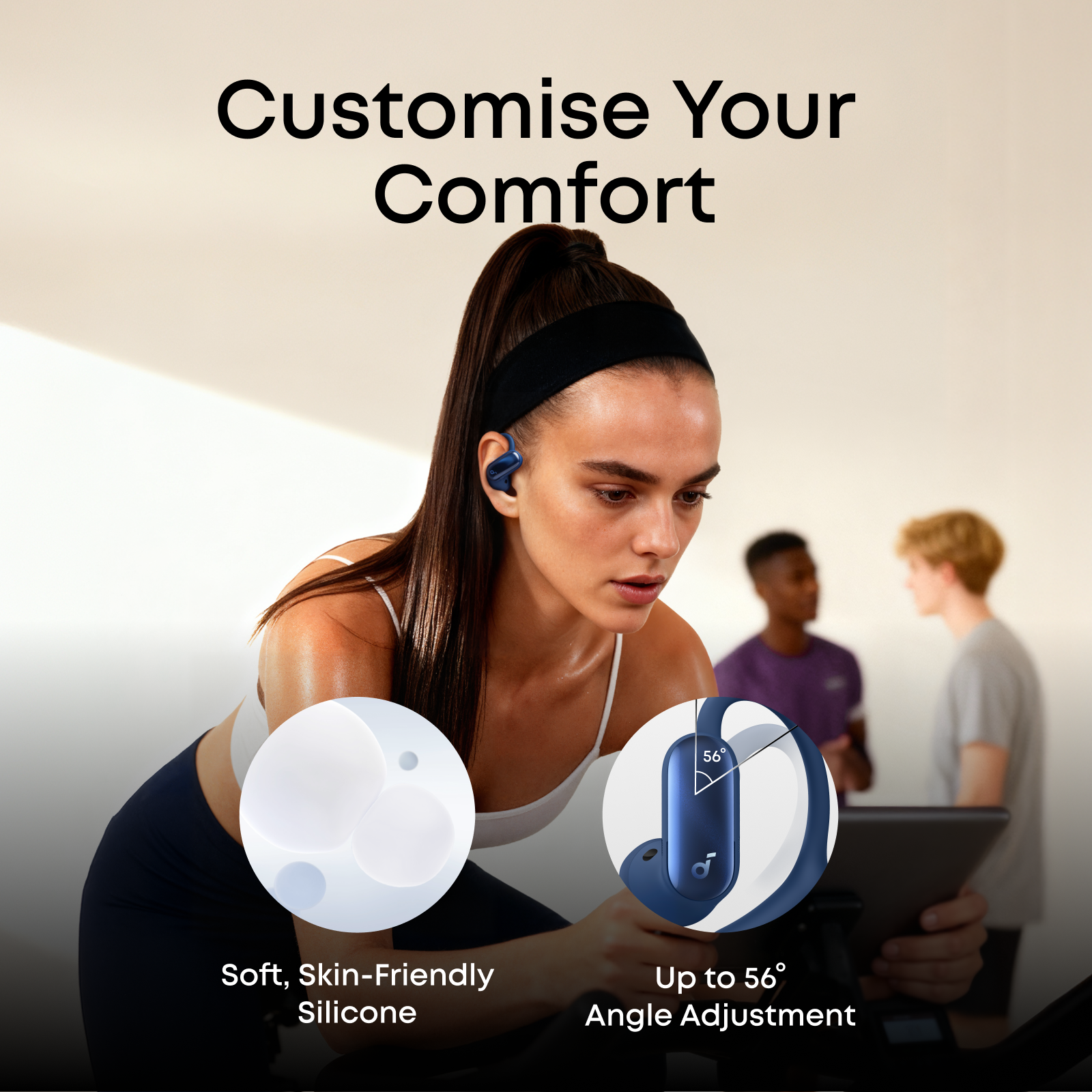 soundcore AeroFit 2 Pro Open-Ear ANC Earbuds, White - official product image
