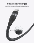 Anker 240W USB-C to USB-C 1.8m Upcycled-Braided Cable, Black - official product image