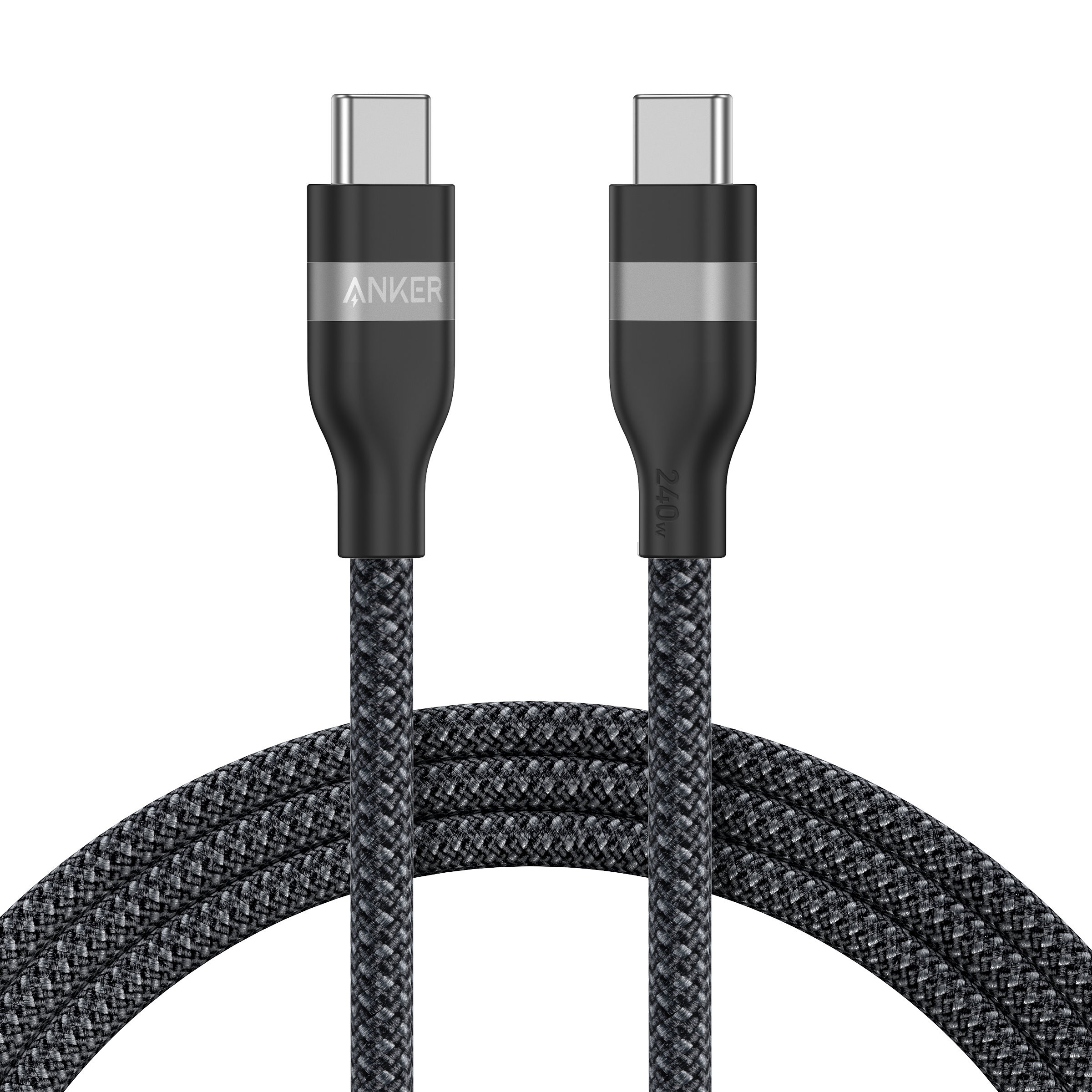 Anker 240W USB-C to USB-C 1.8m Upcycled-Braided Cable, Black - official product image