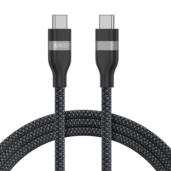 Anker 240W USB-C to USB-C 1.8m Upcycled-Braided Cable, Black - official product image