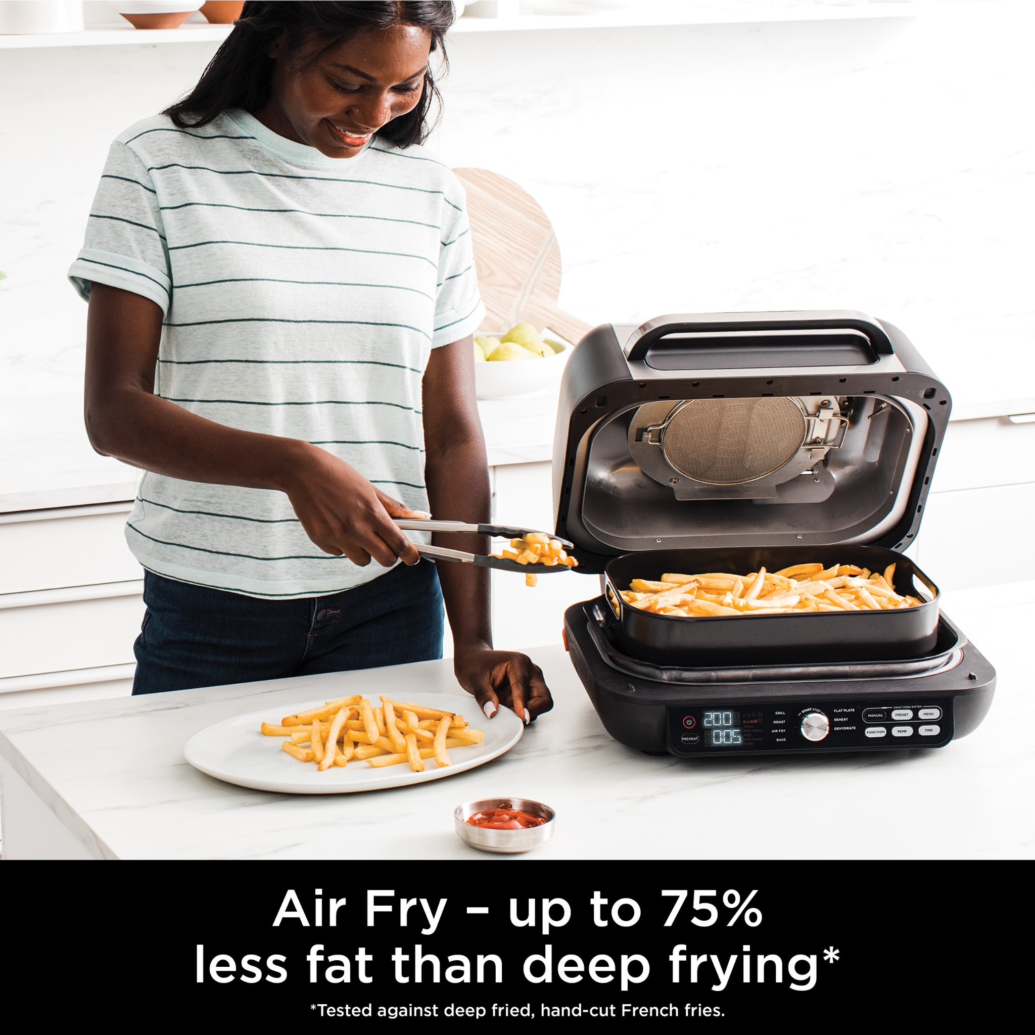 Ninja Foodi MAX PRO Health Grill, Flat Plate & Air Fryer Black product image