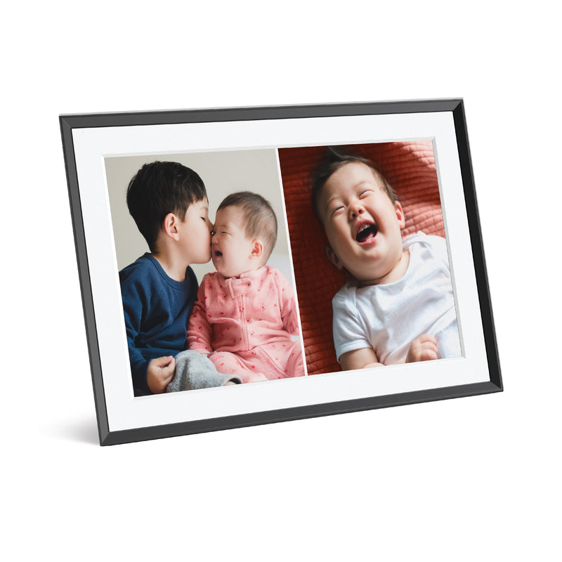 AURA Carver WiFi-Connected 10.1" LCD Digital Picture Frame -  Gravel with Mat White | UKA900-MBLK