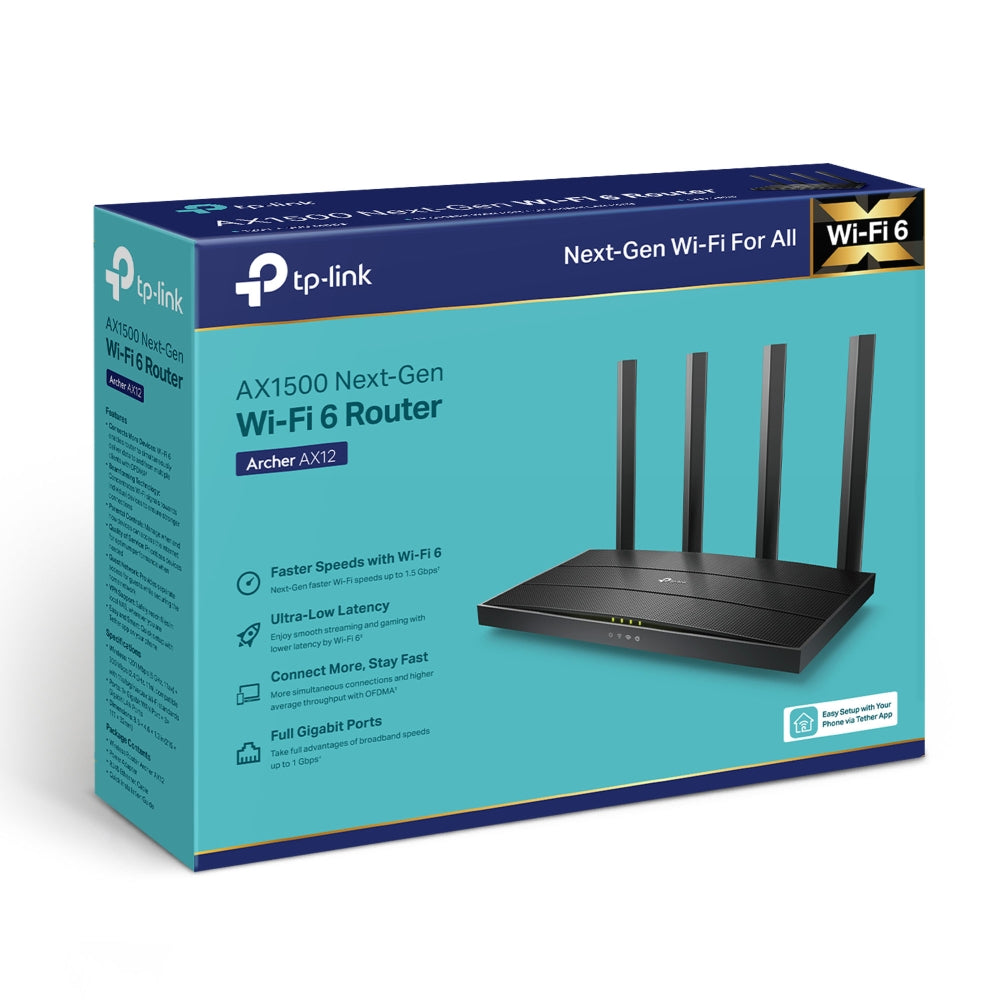 TP-Link Archer AX12 retail packaging (AX1500 Next-Gen Wi-Fi 6 Router)