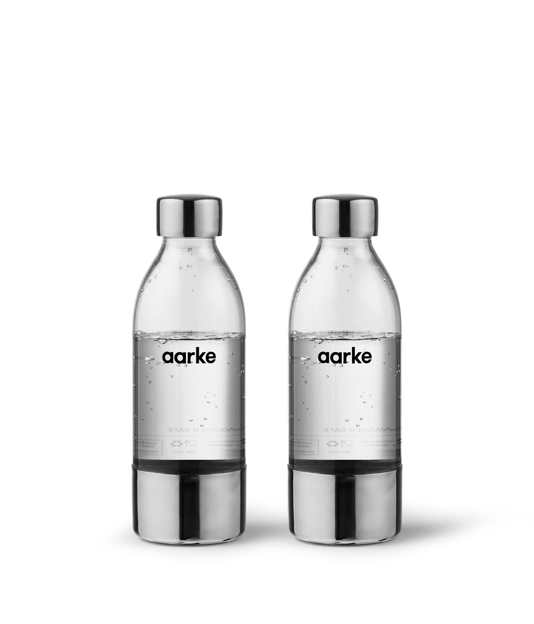 Aarke Small PET Water Bottle for Carbonator 3, 650ml, 2-Pack — two bottles shown side by side
