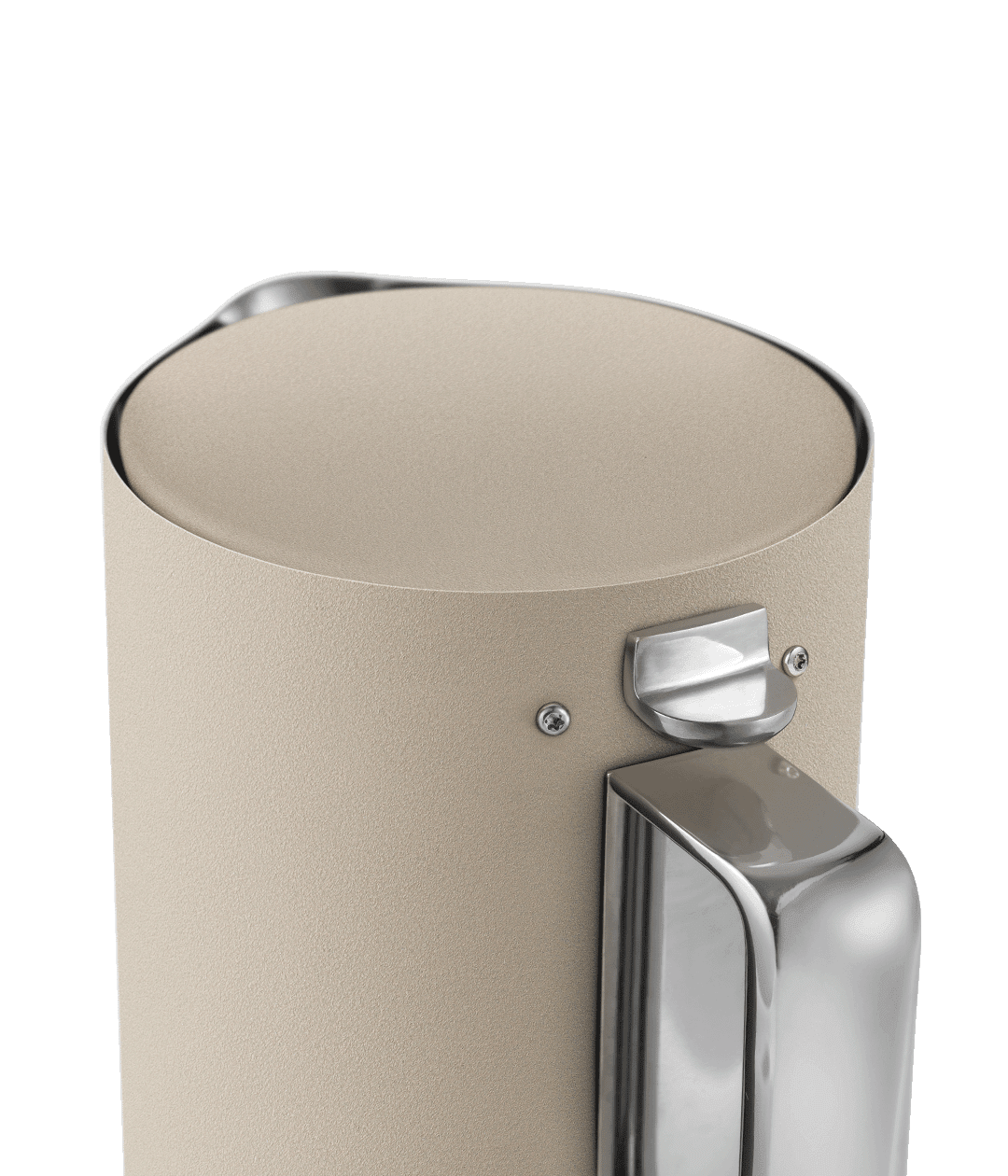 Aarke Temperature Control Kettle in Sand — handle detail