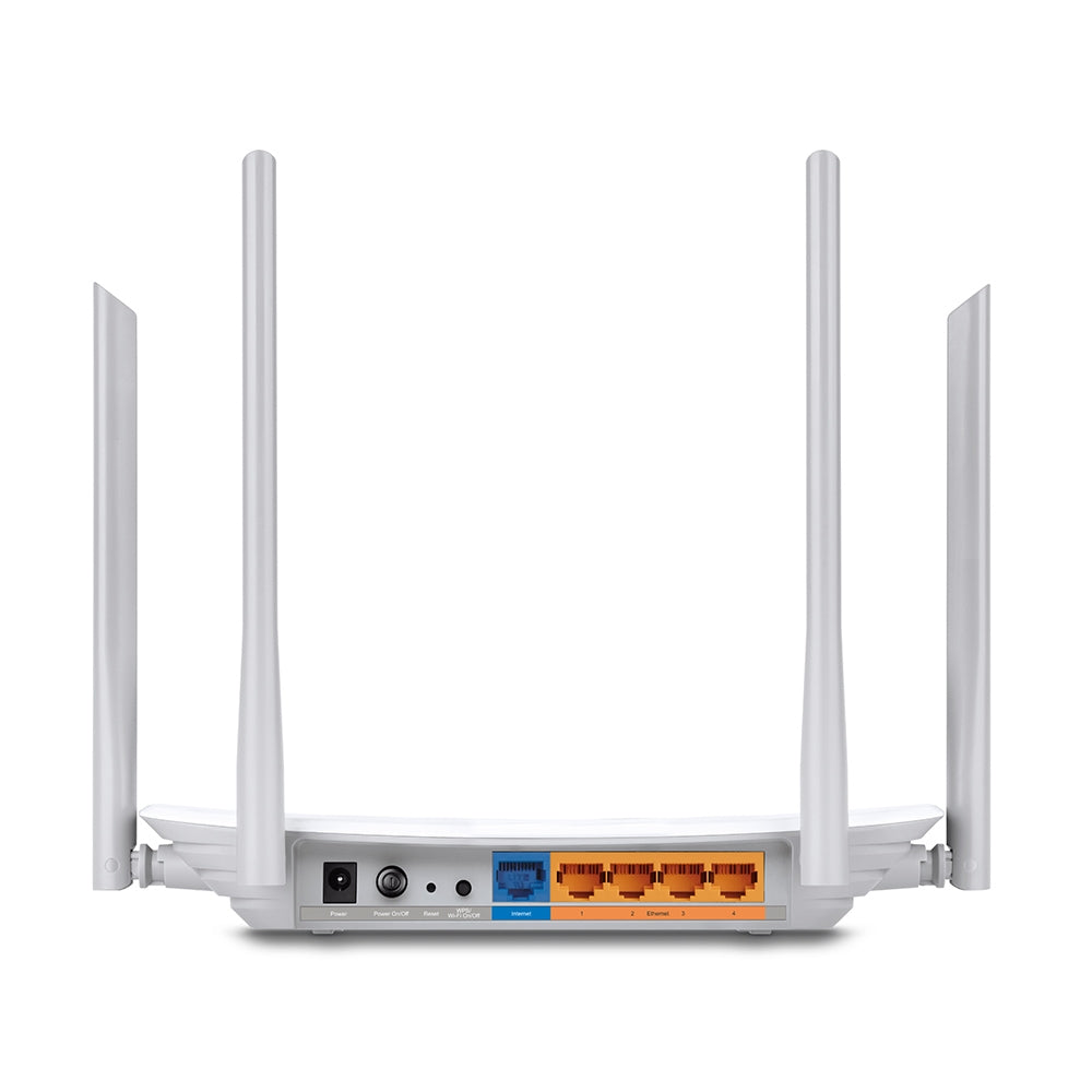 TP-Link Archer C50 — rear view showing LAN/WAN ports