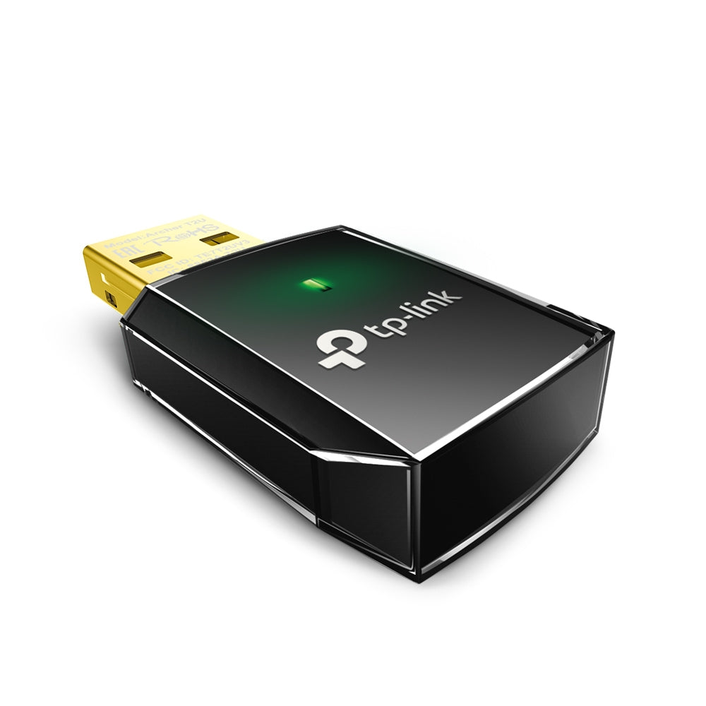 TP-Link Archer T2U AC600 Dual Band Wireless USB Adapter — angled view