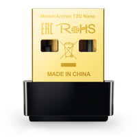 TP-Link Archer T2U Nano AC600 Nano Wi-Fi USB Adapter — macro view showing printed model name Archer T2U Nano