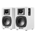 Audio-Technica AT-SP3XWH white powered speakers front view