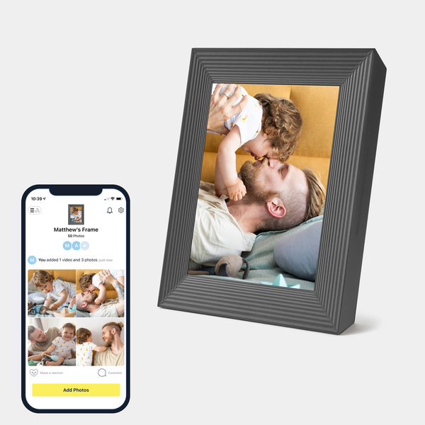 AURA Mason Luxe 9.7" Wifi Digital Photo Frame 2K Display - Pebble | UKA700-BLK