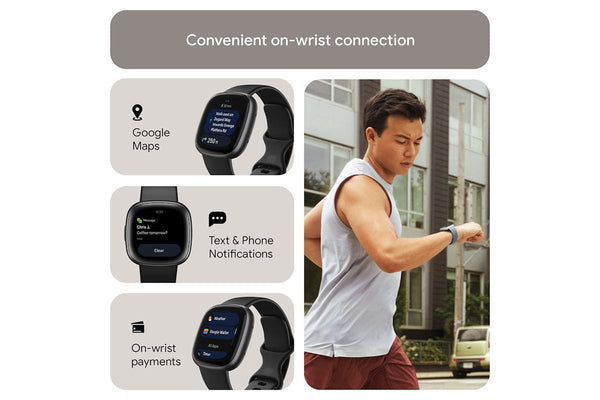 Fitbit Versa 4 - Fitness Smartwatch with GPS, NFC Payments & 40+ Exercise Modes - Black/Graphite | 79-FB523BKBK
