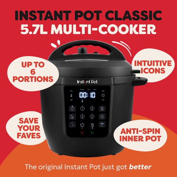 Instant Pot Classic 5.7L Multi‑Cooker 7‑in‑1 – Black