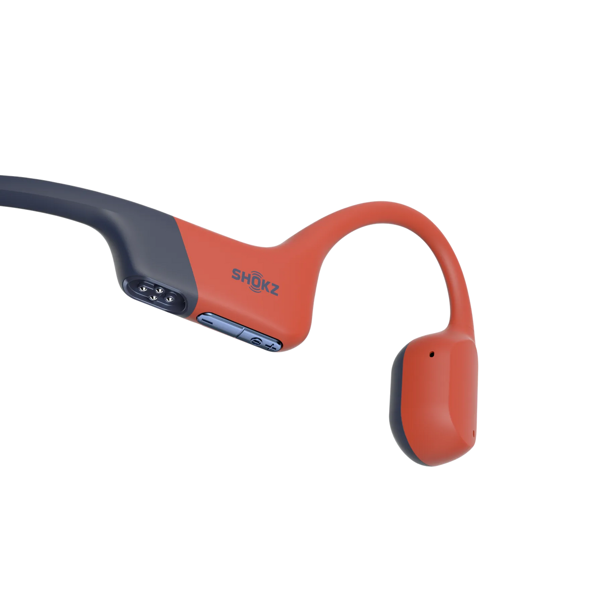 Shokz OpenSwim Pro Bone Conduction Swimming Headphones - Red - transducer and controls