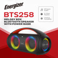 Energizer Portable Bluetooth Party Speaker with RGB lighting with mic | BTS258 Energizer Speaker Euronics Ireland