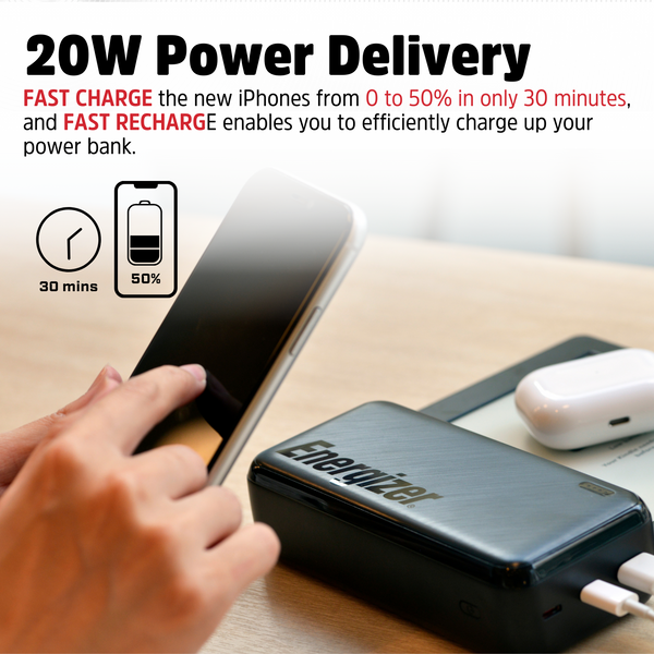 Energizer 30,000mAh Ultimate Power Bank | UE30055PQ Energizer Powerbank Euronics Ireland