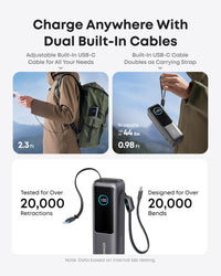 Anker 25K 165W Power Bank with Built-In USB-C & Retractable Cable, Black - official product image