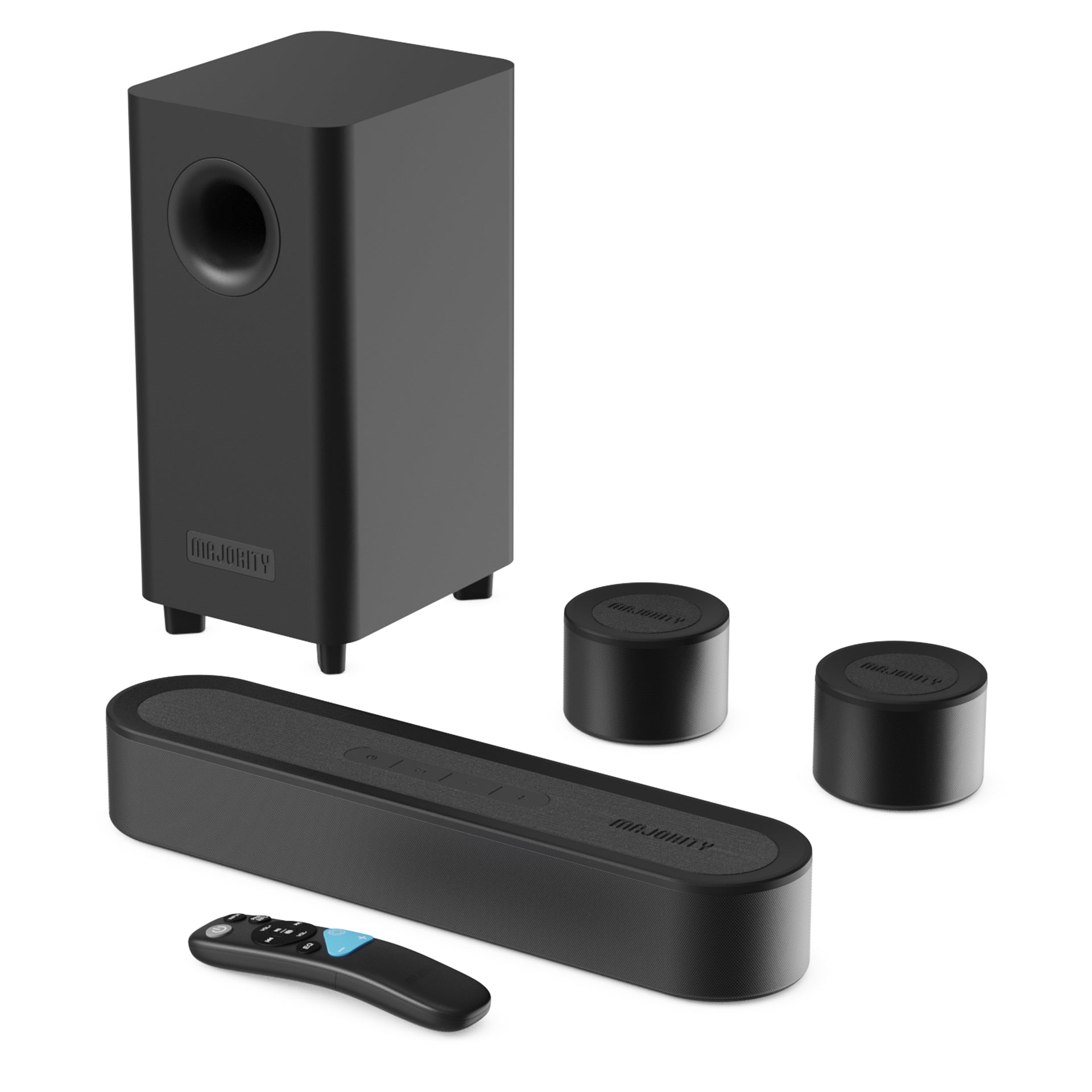 Majority Bowfell Halo 5.1 Dolby Audio Soundbar System, Black - official product image