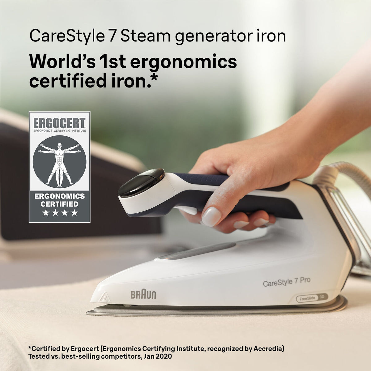 Braun CareStyle 7 Pro Steam Generator Iron - Blue - ergonomics-certified iron