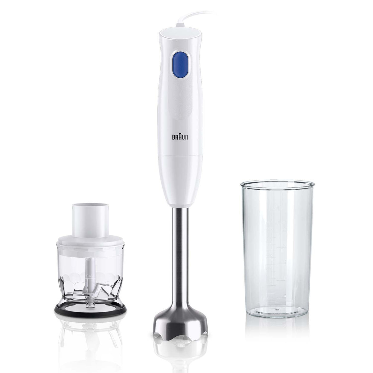 Braun MultiQuick 1 Hand Blender - White - with 350ml chopper and beaker