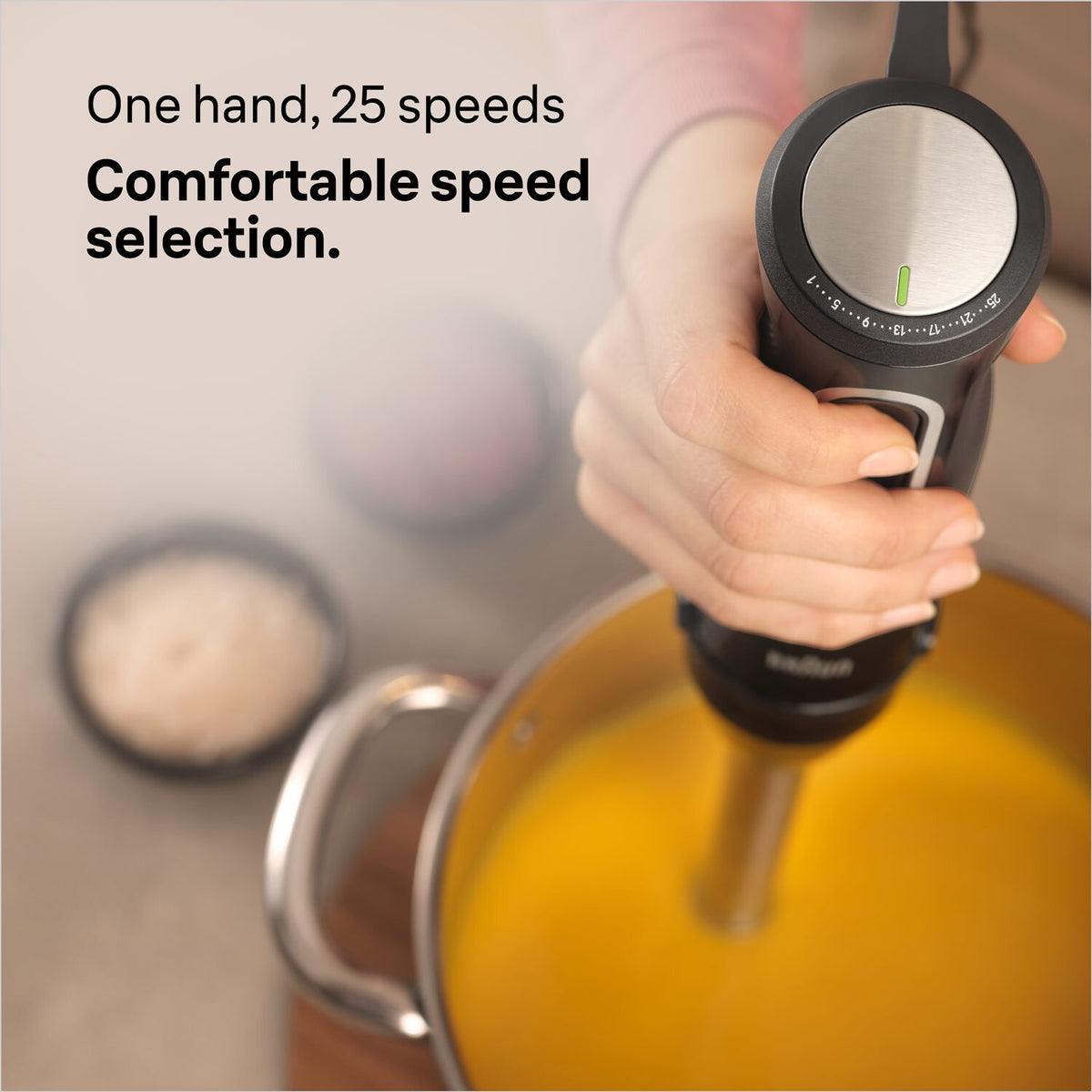 Braun MultiQuick 5 Pro Hand Blender - Black - one-hand control with 25 speeds