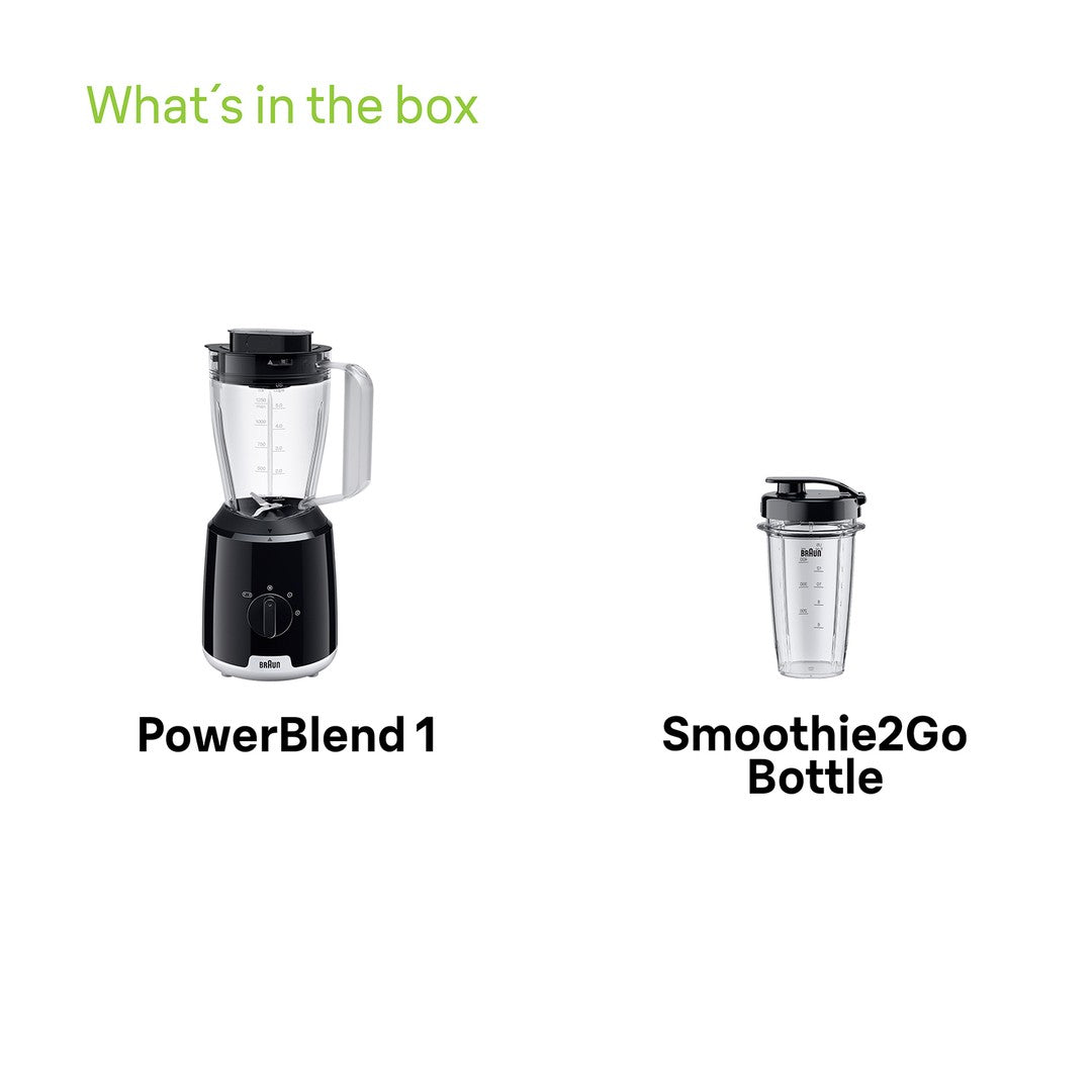 Braun PowerBlend 1 Jug Blender - Black - what's in the box