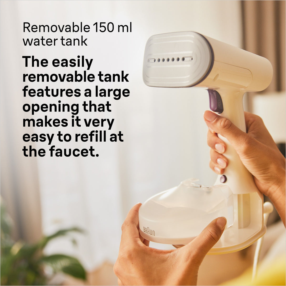 Braun QuickStyle 5 Garment Steamer - White/Purple - easy-fill removable water tank