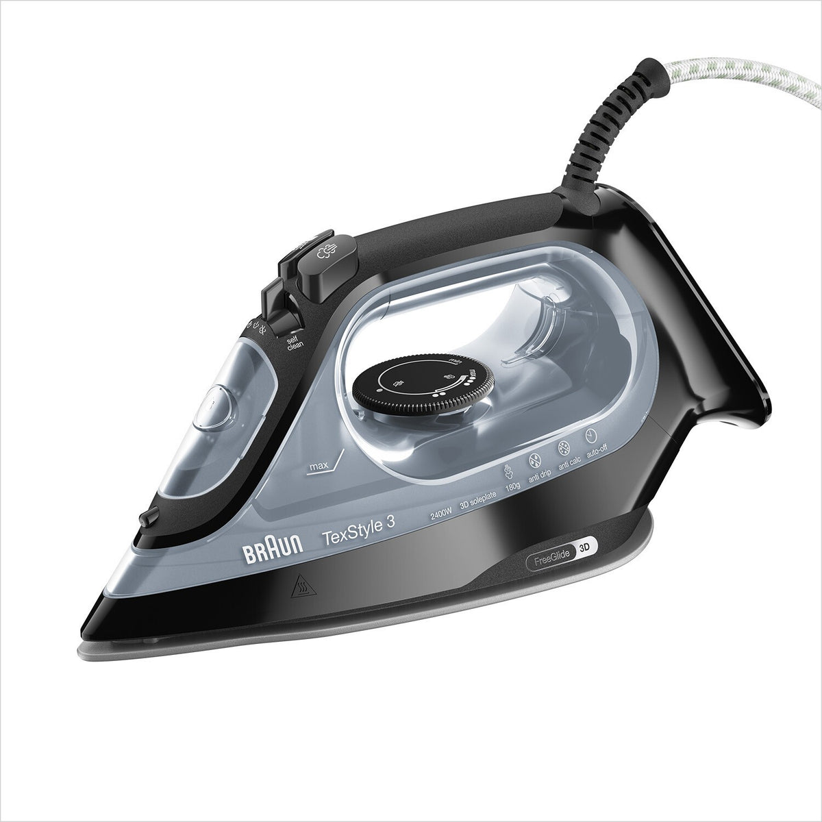 Braun TexStyle 3 Steam Iron - Black - side view