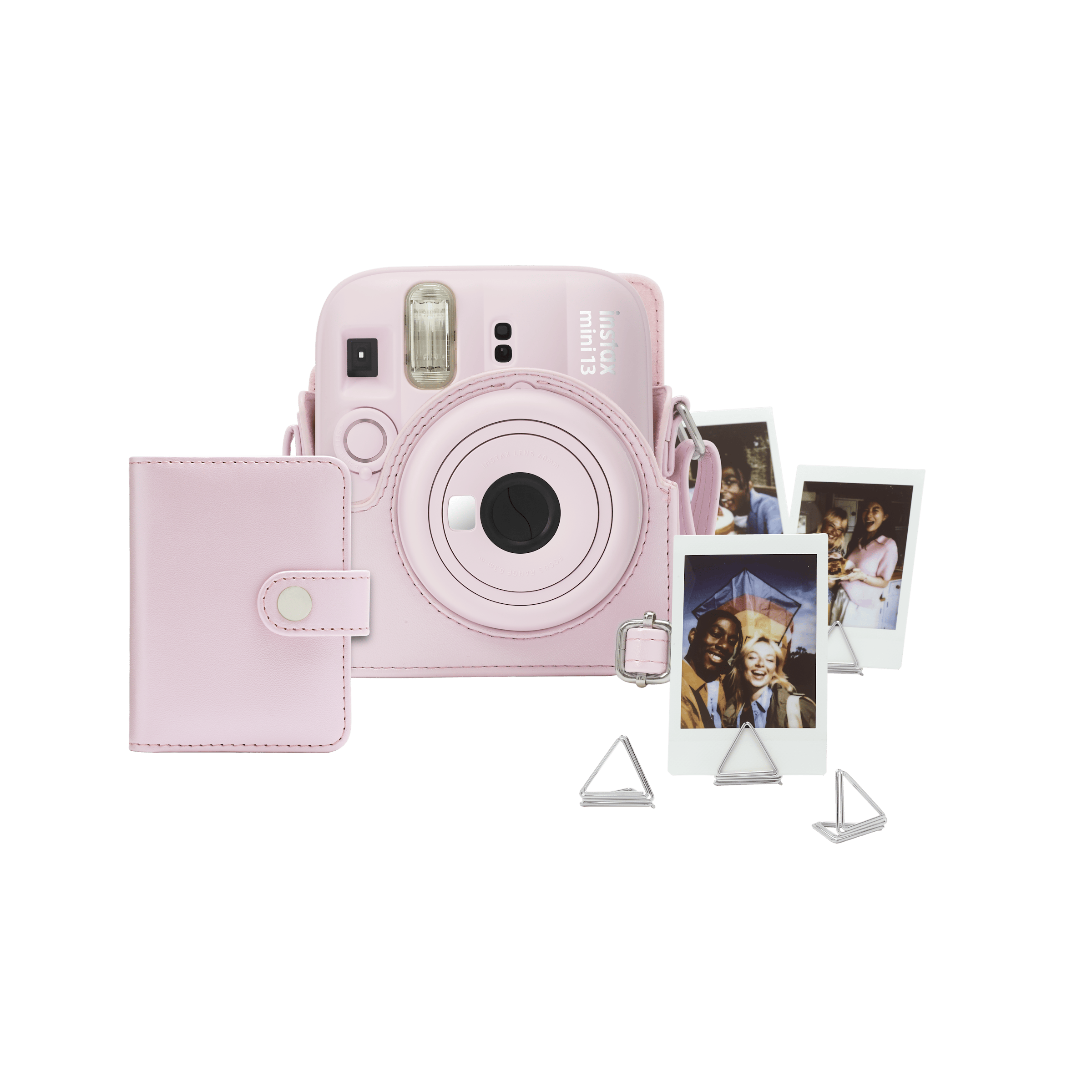 FUJIFILM instax mini 13 Accessory Kit Candy Pink - accessory kit overview; camera shown for illustration and sold separately