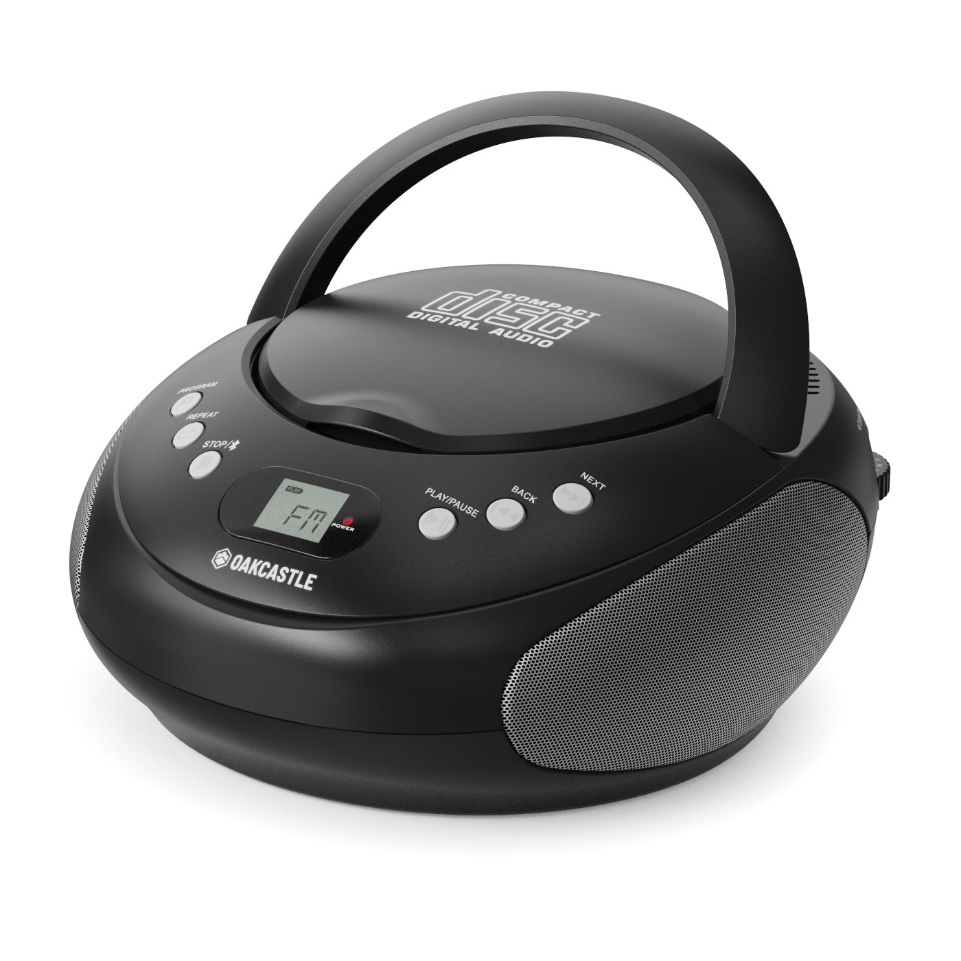 Oakcastle CD250 Portable Bluetooth CD Boombox, Silver - official product image