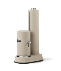 Aarke Carbonator Pro in Sand — top-down 45-degree angle