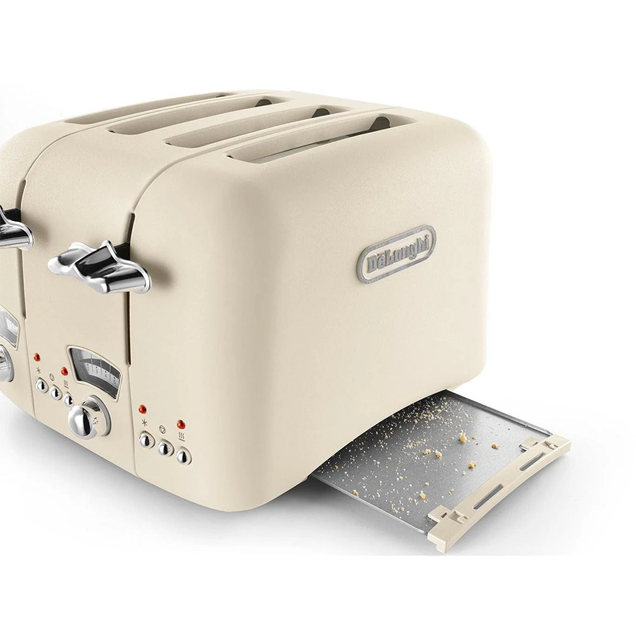 De'Longhi Argento Flora 4 Slice Toaster - Cream | CT04.BG