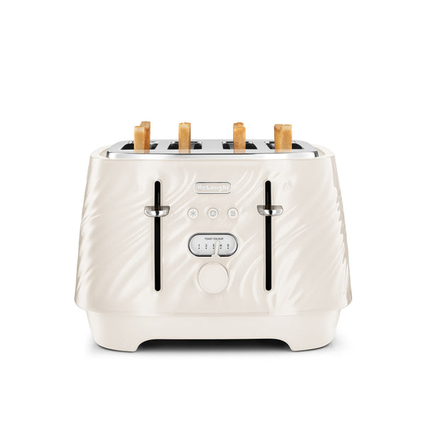De’Longhi Ballerina Seta 4-Slice Toaster – Cream | CTDS4003.CR