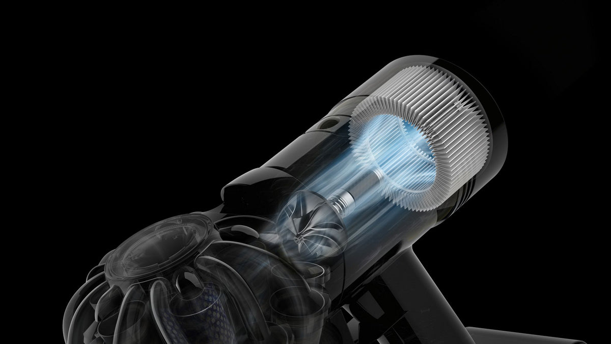 Dyson Car+Boat Handheld Vacuum Cleaner - Silver - motor and filter cutaway