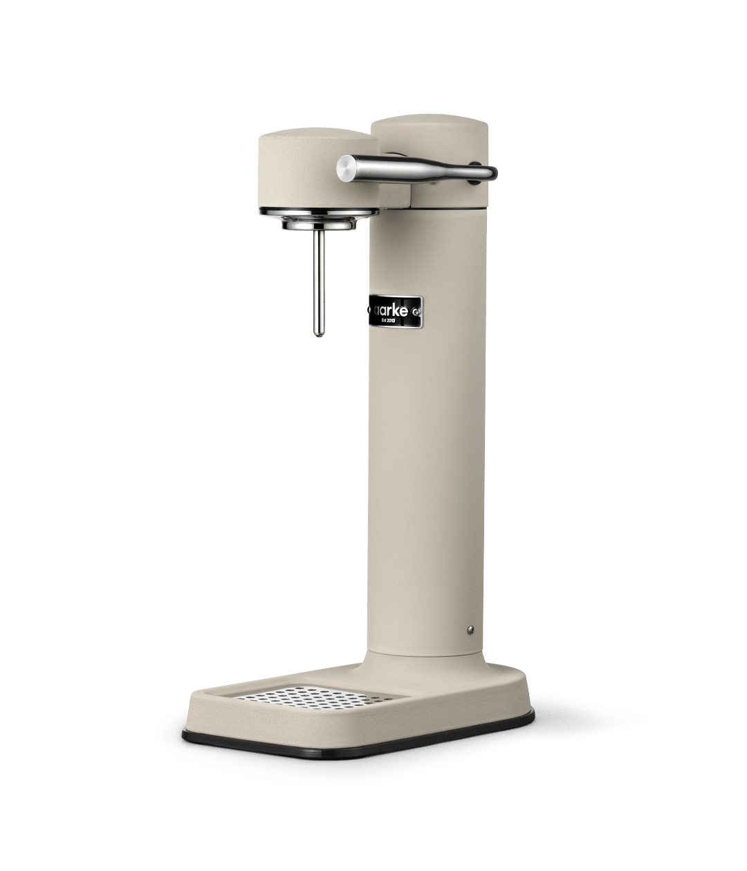 Aarke Carbonator 3 sparkling water maker in Sand — 45-degree front view