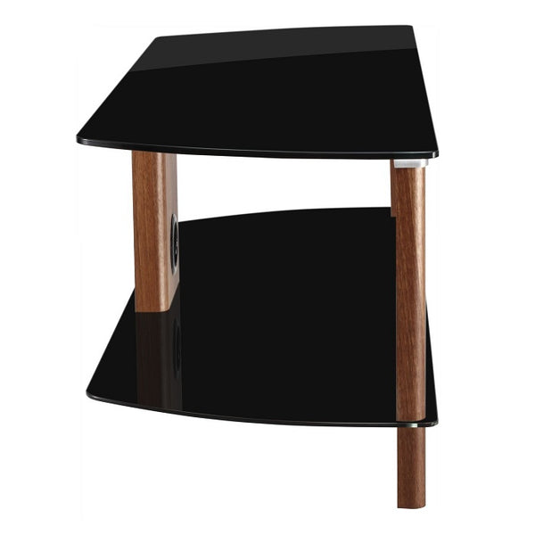 Alphason Century Stand 1500mm, Up to 70" - Walnut & Black Glass |  ADCE1500-BLK
