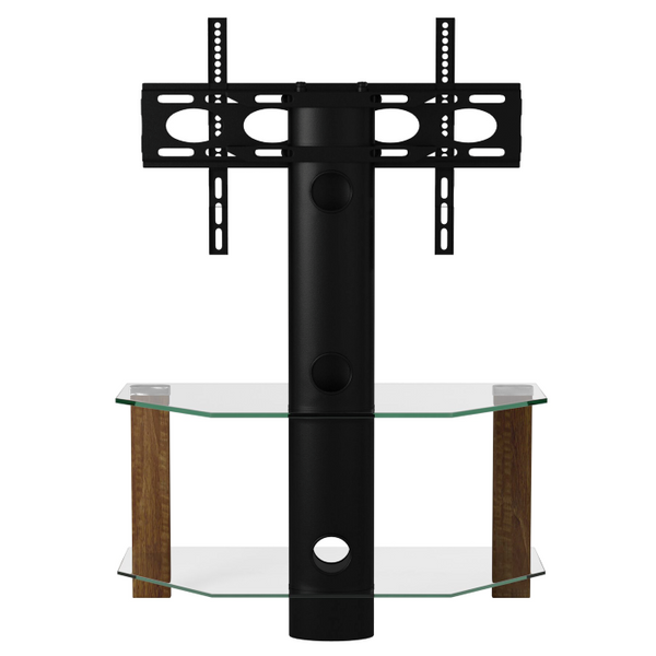 Alphason Century Cantilever Corner Stand 800mm, Up to 55" - Walnut & Clear Glass |  ADCEC800WAL
